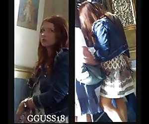 Upskirt casada con carreola tienda