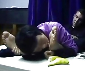 Sínis milf worships cosa fireann